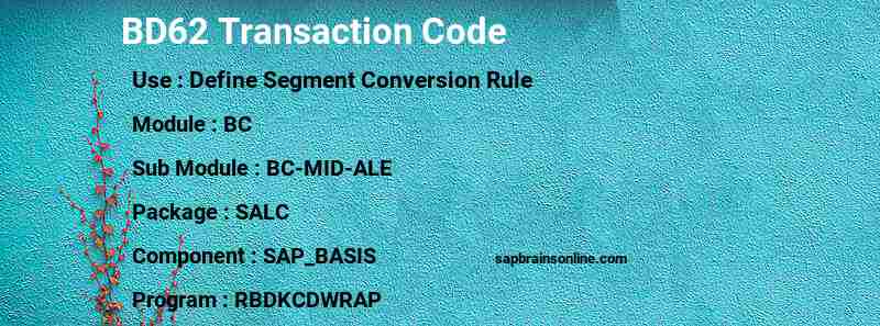 SAP BD62 transaction code