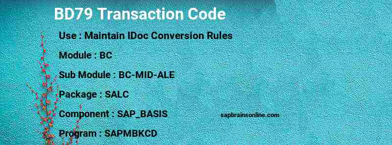 SAP BD79 transaction code