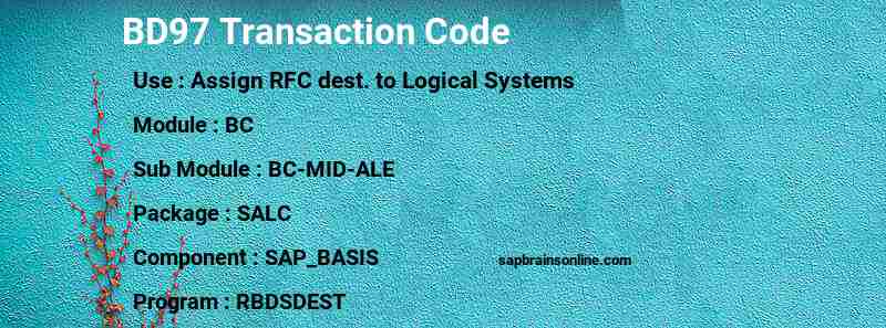 SAP BD97 transaction code