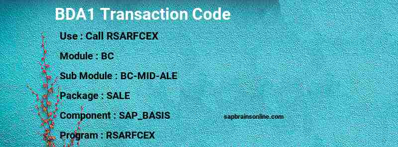 SAP BDA1 transaction code