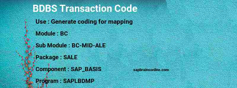 SAP BDBS transaction code
