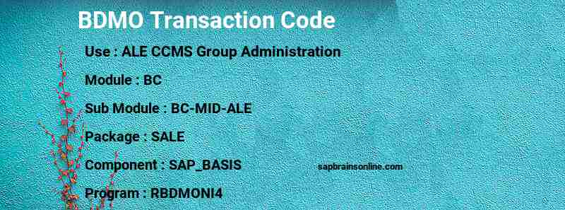 SAP BDMO transaction code