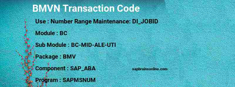 SAP BMVN transaction code