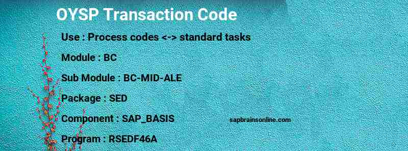 SAP OYSP transaction code
