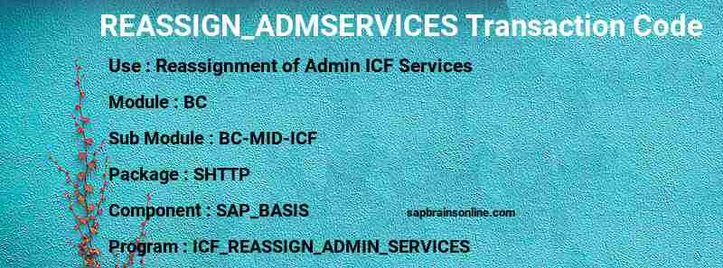 SAP REASSIGN_ADMSERVICES transaction code