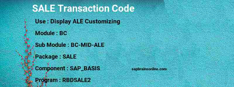 SAP SALE transaction code