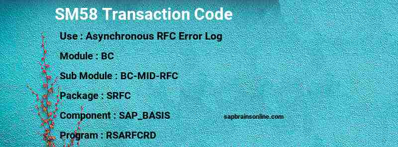 SAP SM58 transaction code