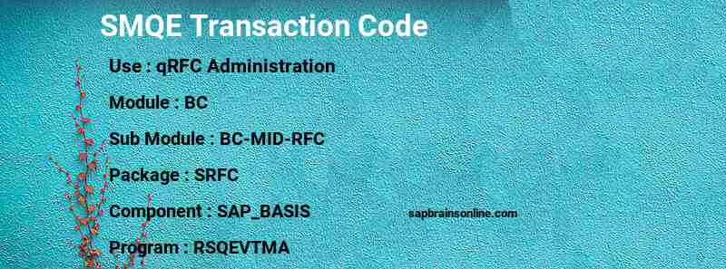 SAP SMQE transaction code