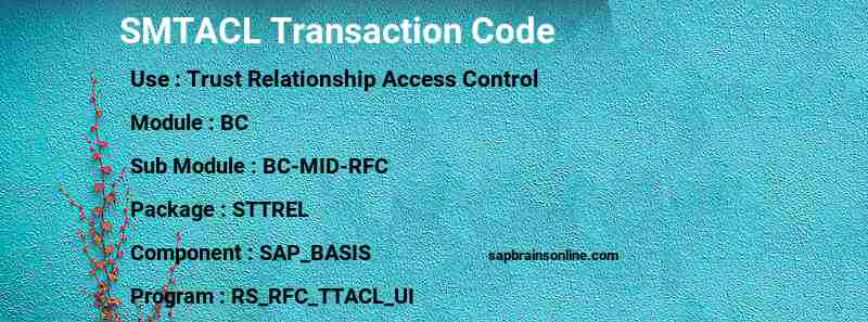SAP SMTACL transaction code