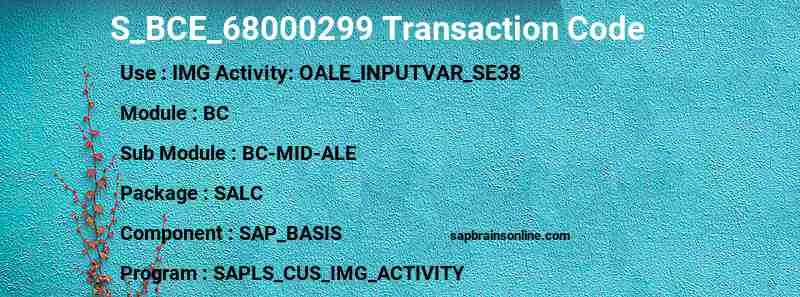 SAP S_BCE_68000299 transaction code