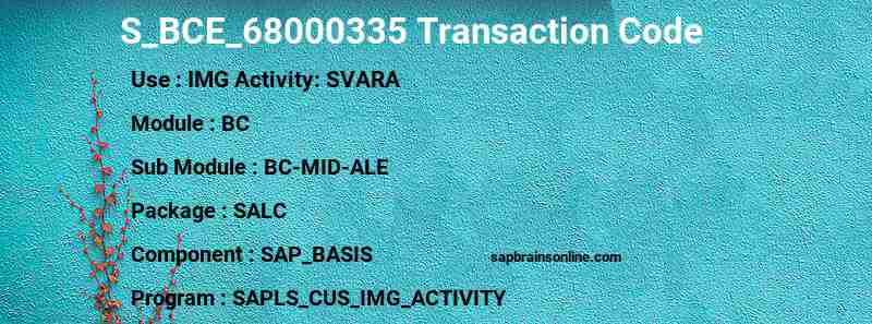 SAP S_BCE_68000335 transaction code