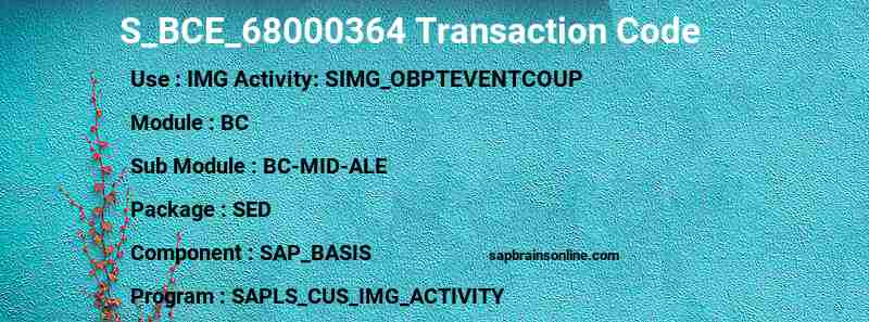 SAP S_BCE_68000364 transaction code