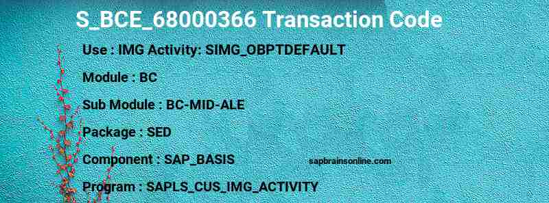SAP S_BCE_68000366 transaction code