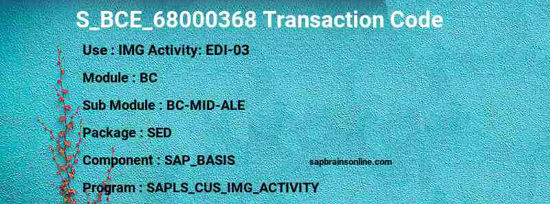 SAP S_BCE_68000368 transaction code