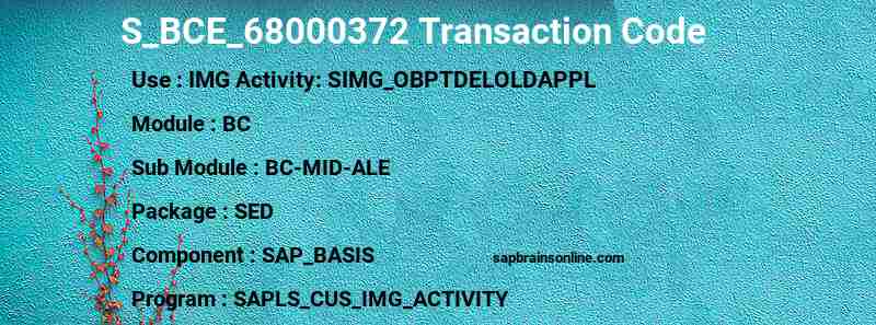 SAP S_BCE_68000372 transaction code