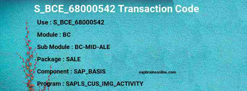 SAP S_BCE_68000542 transaction code