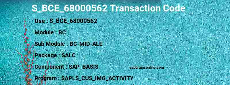 SAP S_BCE_68000562 transaction code