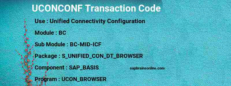 SAP UCONCONF transaction code