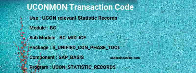 SAP UCONMON transaction code