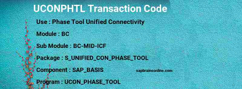 SAP UCONPHTL transaction code