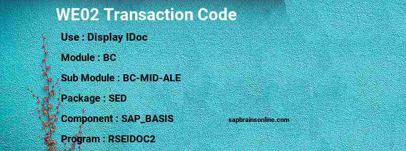 SAP WE02 transaction code