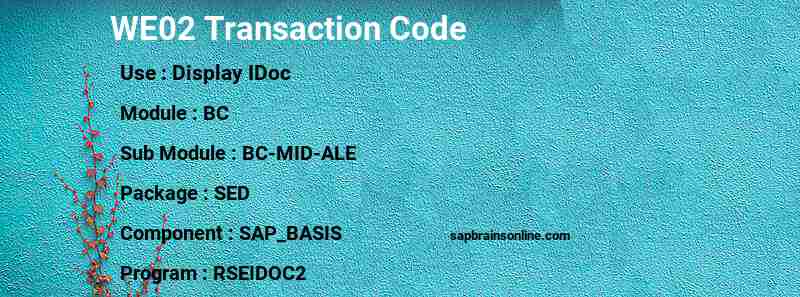 SAP WE02 transaction code