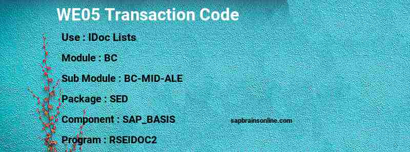 SAP WE05 transaction code