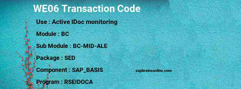 SAP WE06 transaction code