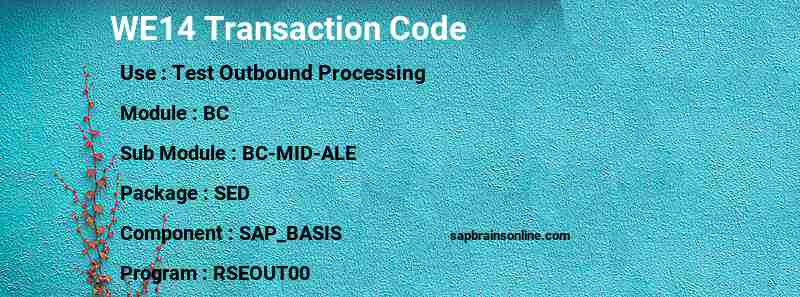 SAP WE14 transaction code