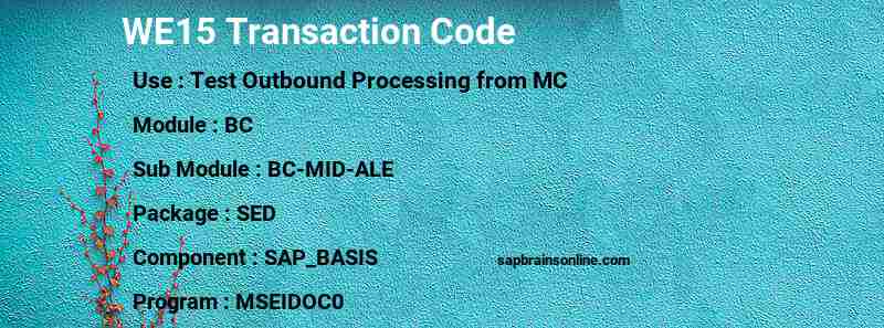 SAP WE15 transaction code