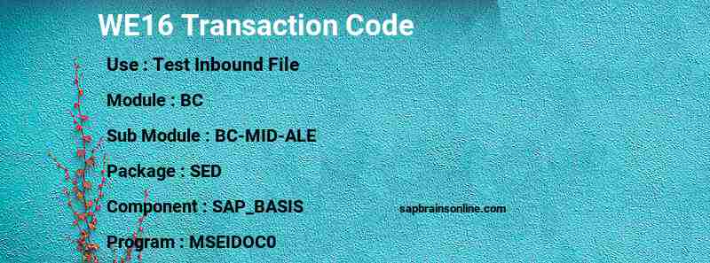 SAP WE16 transaction code