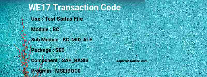 SAP WE17 transaction code