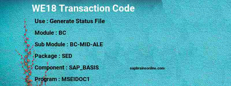 SAP WE18 transaction code
