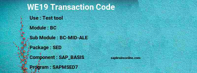SAP WE19 transaction code