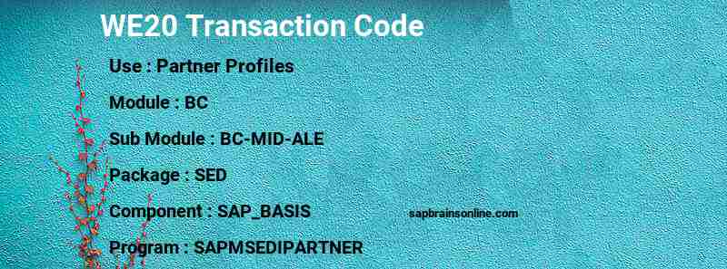 SAP WE20 transaction code