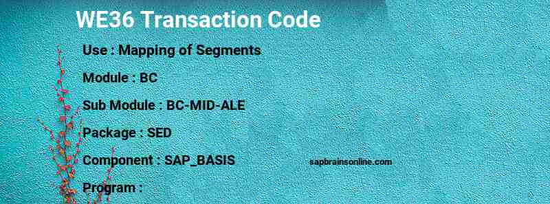 SAP WE36 transaction code