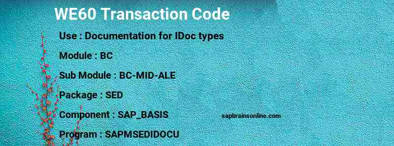 SAP WE60 transaction code