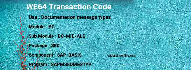 SAP WE64 transaction code