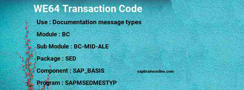 SAP WE64 transaction code