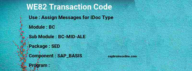 SAP WE82 transaction code