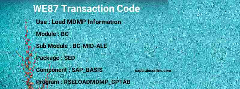 SAP WE87 transaction code