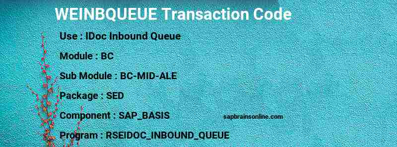 SAP WEINBQUEUE transaction code