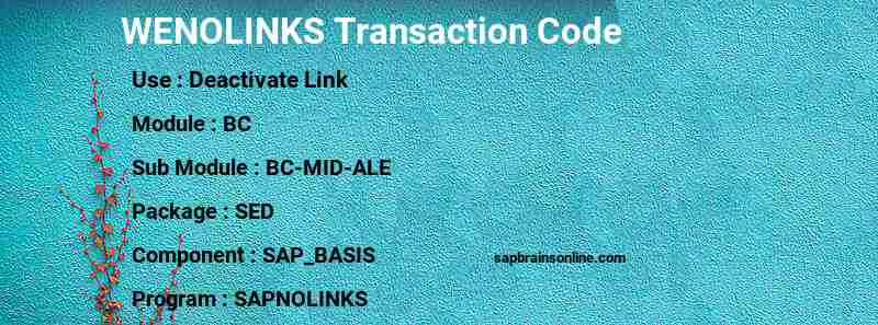 SAP WENOLINKS transaction code