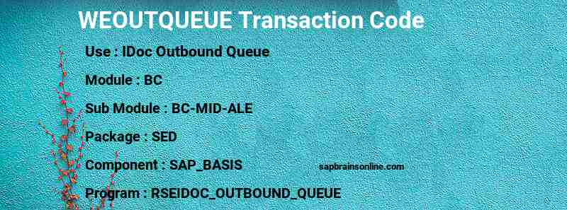 SAP WEOUTQUEUE transaction code