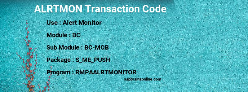 SAP ALRTMON transaction code