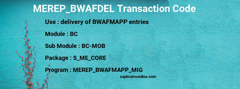 SAP MEREP_BWAFDEL transaction code