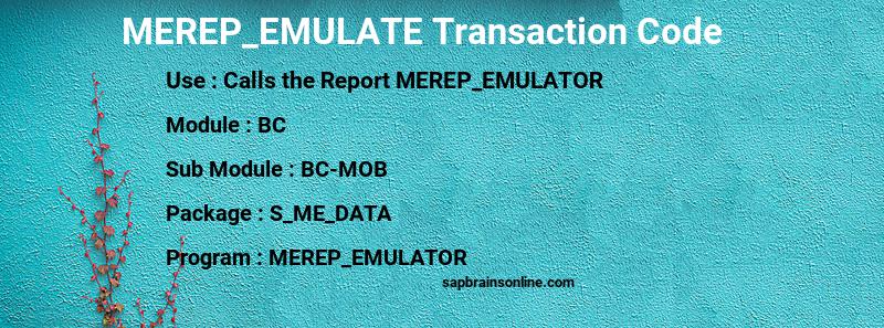 SAP MEREP_EMULATE transaction code