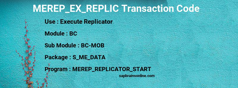 SAP MEREP_EX_REPLIC transaction code