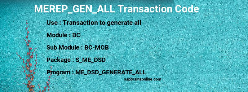 SAP MEREP_GEN_ALL transaction code