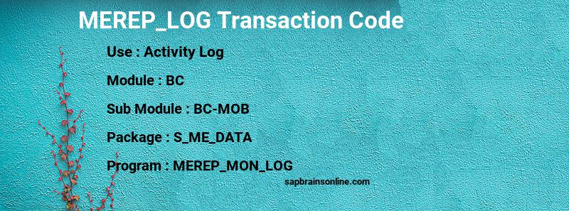 SAP MEREP_LOG transaction code